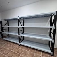 رفوف معارض 200×200 - عمق 90 سم - أبيض وأسود واسع