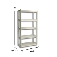 رفوف خشبية معدنية 200x90x60cm أبيض