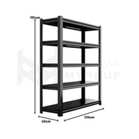 رفوف تخزين حديد 5 أدوار 120×60 سم (أسود) | ماي رفو...