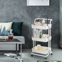 عربة منظمة بسلات حديدية ابيض