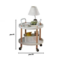 عربة تقديم دائرية ابيض دورين