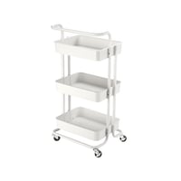 عربة منظمة بسلات حديدية ابيض