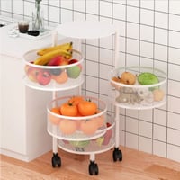 سلات منظمة دائرية ابيض 4 طبقات