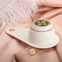 مبخرة سليكون أنيقة محمولة تعمل بالفحم مع نقوش ذهبي...