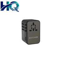 راف باور فيش جداري عالمي بقوة 75 واط بثلاث منافذ ت...