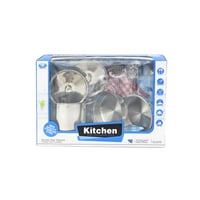 طقم أواني المطبخ للبنات – لعبة الطبخ المعدنية الوا...