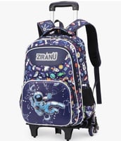 طقم شنطة مدرسية 3 قطع ازرق بتصميم فضائي