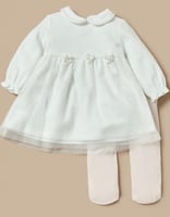 هدية مواليد بنات قطعتين فستان شتوي و افرول