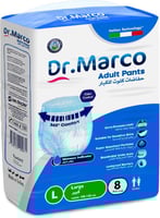حفاضات الكبار Dr.Marco – مقاس L (عبوة 8 قطعة)