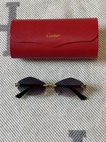 نظارة Cartier اطار ذهبي - عدسة أسود