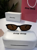 نظارة miu miu إطار أسود - عدسة بني