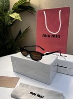 نظارة miu miu إطار أسود - عدسة بني