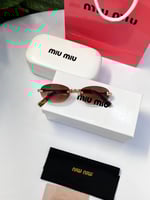 نظارة miu miu أطار ذهبي عدسة بني مدرج