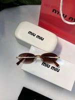 نظارة miu miu أطار ذهبي عدسة بني مدرج