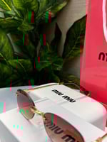 نظارة miu miu أطار ذهبي عدسة بني مدرج