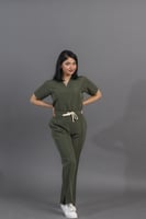 سكرب نسائي أخضر زيتي