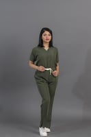 سكرب نسائي أخضر زيتي