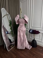 رمز 8175 فستان لحمي سهره مطرز