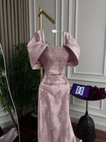 رمز 8175 فستان لحمي سهره مطرز