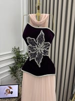 رمز 7940 فستان بيج عودي تطريز