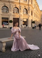 رمز 8175 فستان لحمي سهره مطرز