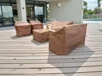 غطاء جلسه 7 شخص مع طاوله لون بني