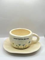 كوب بعبارة lucky cup to see you