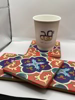 كوستر سراميك باللون الأحمر