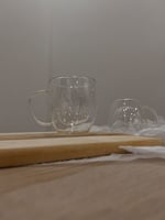 كوب زجاج مزدوج مع مقبض 250 مل