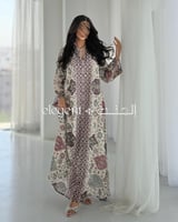 جلابية باكمام طويلة بطبعات تراثية