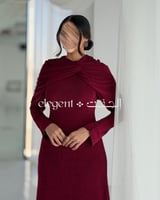 فستان سهرة لون توتي بكشكشة أنيقة وجذابة