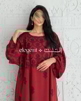 جلابية الأناقة - جلابية لنن مطرزة باللولو