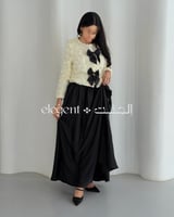 طقم روز دي نوير – جاكيت ورود ثلاثية بفيونكات سوداء...