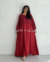 جلابية الأناقة - جلابية لنن مطرزة باللولو