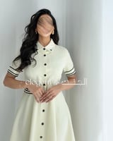 فستان ناعم بتصميم قلاب وأزرار أمامية