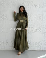 فستان سهرة ذهبي بليسيه فاخر