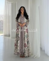 جلابية باكمام طويلة بطبعات تراثية