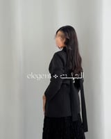 طقم اسود دانتيل بحزام ووشاح رقبي