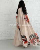 جلابية بطبعات فنية بقصة انسيابية - جلابية قطعتين