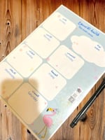 منظم قائمة الطعام الاسبوعي بثيم الفلامنجو