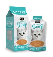 كت كات اظرف حساء بالماكولات البحرية للقطط 6 عبوات...