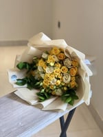 بوكيه 10آغصان بيبي روز و 10 وردات جوري