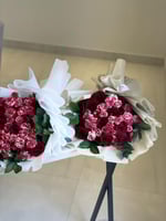 بوكيه 10آغصان بيبي روز و 10 وردات جوري