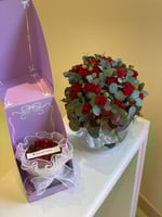 ميني كيك و فازة سمك بيبي روز