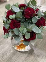 فازة سمك 10 وردات جوري