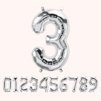 بالونات ارقام فويل صغيرة 34 انش (معبأة بالهواء)