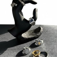 خاتم ختم هندسي ناعم مطلي بالذهب عيار 18 قيراط – بت...