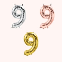 بالونات ارقام فويل صغيرة 34 انش (معبأة بالهواء)