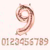 بالونات ارقام فويل صغيرة 16 انش (معبأة بالهواء)