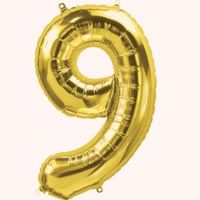 بالونات ارقام فويل صغيرة 34 انش (معبأة بالهواء)